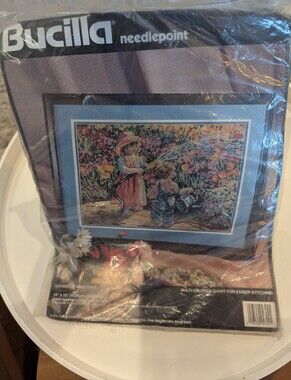 Bucilla Needlepoint Kit Garden of Innocence 4704 Persian Wool size  16"x 12" New